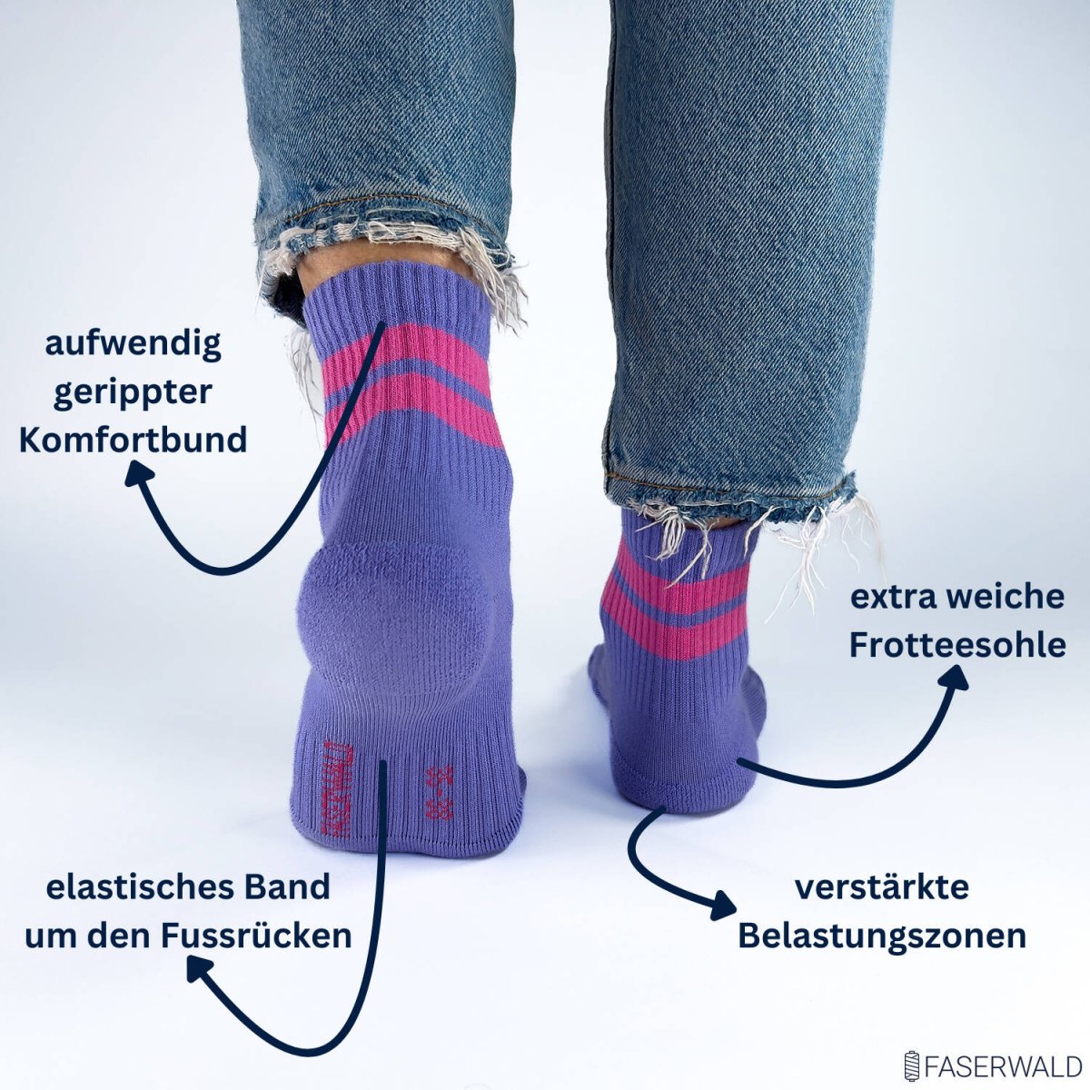 bunte Sneakersocken von FASERWALD