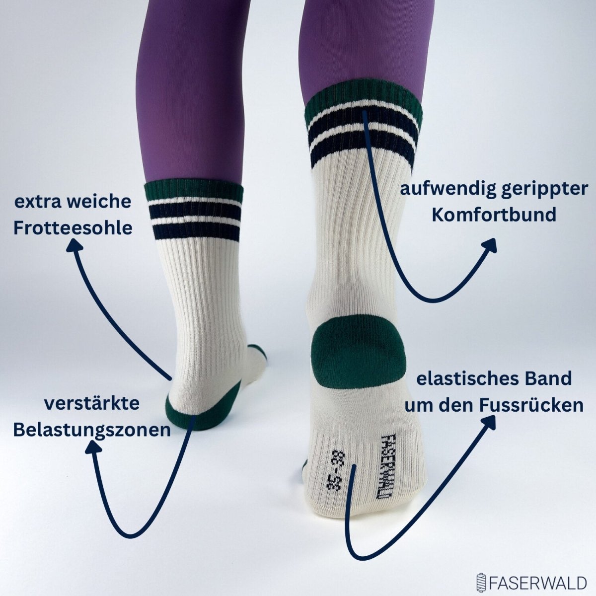 bunte Tennissocken von FASERWALD